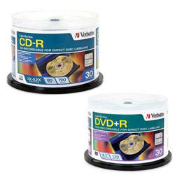 VERBATIM CORPORATION Verbatim 30PK DVD+R 4.7GB LightScribe Spindle And 30-Pack CD-R Lightscribe 700MB 52X Spindle