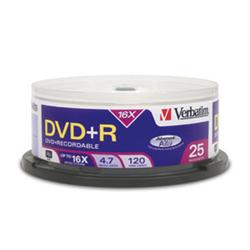 VERBATIM CORPORATION Verbatim 4.7 GB 16x DVD+R Recordable Media Spindle (25 Discs)