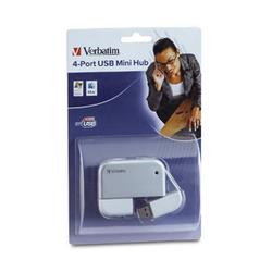 VERBATIM CORPORATION Verbatim 4 Port USB 2.0 Mini Hub - 4 x 4-pin USB 2.0 - USB - External