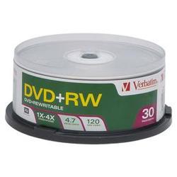 VERBATIM Verbatim 4x DVD+RW Media - 4.7GB - 30 Pack