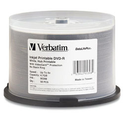 VERBATIM CORPORATION Verbatim 8x DVD-R Media - 4.7GB - 50 Pack
