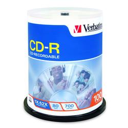 VERBATIM Verbatim CD-R 80 Min, 52x 100 pack Spindle