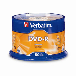 VERBATIM Verbatim DVD-R 4.7GB 16X Branded 50pk Spindle