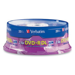 VERBATIM CORPORATION Verbatim DVD+R DL 8.5GB 2.4X Branded 20pk Spindle