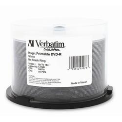 VERBATIM CORPORATION Verbatim DataLifePlus 16x DVD-R Media - 4.7GB - 50 Pack (95078)