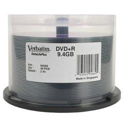 VERBATIM CORPORATION Verbatim DataLifePlus 2.4x DVD+R Double-Sided Media - 9.4GB - 40 Pack