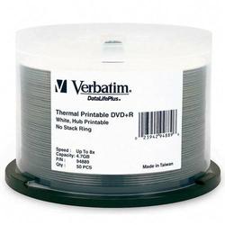 VERBATIM CORPORATION Verbatim DataLifePlus 8xDVD+R Media - 4.7GB - Thermal Printable - 120mm Standard
