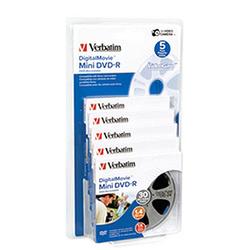VERBATIM CORPORATION Verbatim DigitalMovie 1x DVD-R Media - 1.4GB - 5 Pack