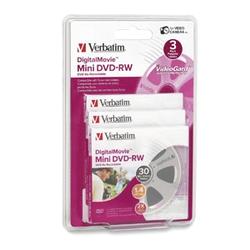 VERBATIM CORPORATION Verbatim DigitalMovie 2x DVD-RW Media - 1.4GB - 3 Pack