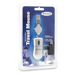 VERBATIM Verbatim Optical Mini Travel Mouse - Optical - USB, PS/2