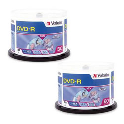 VERBATIM CORPORATION Verbatim TWO 50Pk Spindles - DVD-R 4.7GB 16X Branded Discs