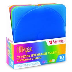 VERBATIM CORPORATION Verbatim Trimpak Color CD Cases - Book Fold - Plastic - Blue, Green, Yellow, Purple, Clear - 1 CD/DVD