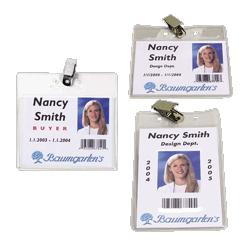 Baumgarten's Vinyl Badge Holder,Clip,Horizontal,4 x3 , Clear (BAU67840)