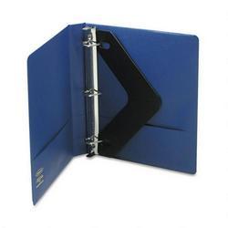 Wilson Jones/Acco Brands Inc. Vinyl Locking No-Gap™ D-Ring Binder with Label Holder, 1 Cap., Dark Blue (WLJ38414BL)