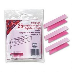 Smead Manufacturing Co. Vinyl Tabs & Inserts for Hanging File Folders, 1/3 Cut, Maroon/White, 25/Pack (SMD64625)