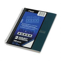 Mead Products Wirebound 2-Subject 2-Pocket Notebook, College Ruled, 9-1/2x6, 100 Sheets (MEA06180)