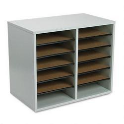 Safco Products Wood Adjustable Organizer, 19-5/8w x 11-7/8d x 16-1/8h, Gray (SAF9420GR)