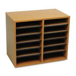 Safco Products Wood Adjustable Organizer, 19-5/8w x 11-7/8d x 16-1/8h, Medium Oak (SAF9420MO)