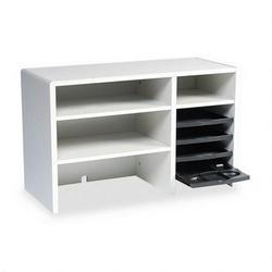 Safco Products Wood Desktop Organizer, 29w x 12d x 18, Gray (SAF3692GR)