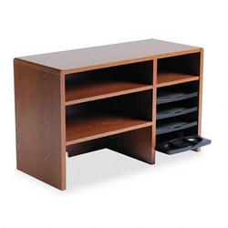 Safco Products Wood Desktop Organizer, 29w x 12d x 18, Medium Oak (SAF3692MO)