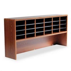 Safco Products Wood Multipurpose Vertical Partition Shelf Desktop Organizer, Medium Oak (SAF3645MO)