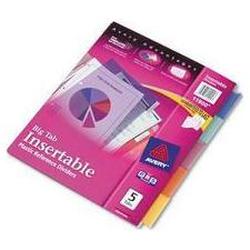 Avery-Dennison WorkSaver® Big Tab Plastic Dividers, Multicolor, 5-Tab Set (AVE11900)