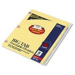 Avery-Dennison Worksaver® Big Tab Buff Paper Dividers, Copper Holes, 8 Clear Tabs, 1 Set (AVE23285)