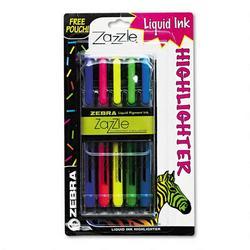 Zebra Pen Corp. Zazzle® Fluorescent Highlighters, Five-Color Set (ZEB74005)