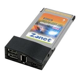 ZONET Zonet ZUC2700 USB & FireWire Combo Cardbus Card - 1 x 6-pin IEEE 1394a - FireWire 400 External, 2 x - USB 2.0 External