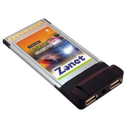 ZONET Zonet ZUN2200 USB 2.0 CardBus Card - 2 x - USB 2.0 External