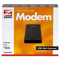 ZOOM Zoom 3090 V.92 USB Mini 56K Faxmodem - 1 x RJ-11 , 1 x Type B USB - 56 Kbps