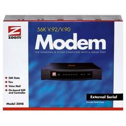 ZOOM TELEPHONICS Zoom 56K V.90 External Modem - Serial - 1 x RS-232C Serial, 2 x RJ-11 Phoneline - 56 Kbps