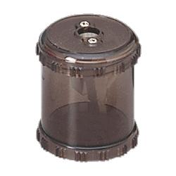 Baumgarten's plastic pencil sharpener with receptacle, 1-7/8 high, smoke (BAUMR9900)
