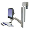 Ergotron HD Combo Arm with Medium CPU Holder - Gray