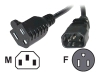 CABLES TO GO IEC320 C14 Male to NEMA 5-15R Female Monitor Power Adapter Cable - 3 ft