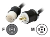 American Power Conversion Male to Female NEMA L21-20 Black Power Cable Extender - 20 ft