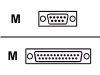 Eaton Powerware Male-to-Male DB-9 to DB-25 Serial Cable 15 ft