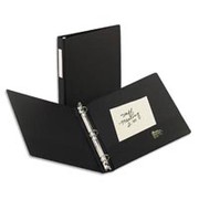 1 1/2" Economy Round-Ring Binder w/Label Holder, Black