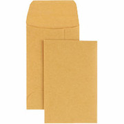 #1, 2-1/4" x 3-1/2" Brown Kraft Coin Envelopes with Gummed Closure