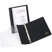 1/2" See-Thru Presentation Round-Ring Binder, Black