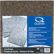 1' x 1' Quartet™ Frameless Cork Panels, 4/Pack