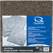 1' x 1' Quartet Frameless Cork Panels, 4/Pack