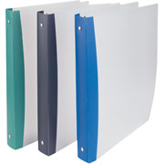 1" Staples Round Ring Poly Binder, Blue Spine
