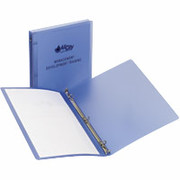 1" Title Pocket Round-Ring Poly Binder, Translucent Blue