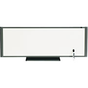 13" x 36" Cubicle Dry-Erase Board w/Graphite Frame, Stain-Proof, Partition Hangers, Marker Rail