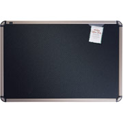 2' x 3' Prestige Black Embossed Foam Bulletin Board w/Euro Titanium Frame