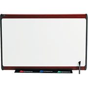 2' x 3' Prestige Plus Premium Porcelain Dry-Erase Board w/Mahogany Frame