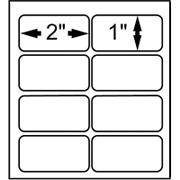2 x 1 (2 Across) White Permanent Adhesive Thermal Transfer Roll Label