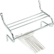 24" Chrome Shelf Rack with 12 Nonremovable Hangers