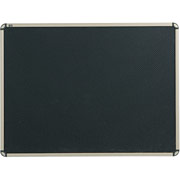 3' x 4' Prestige Black Embossed Foam Bulletin Board w/Euro Titanium Frame